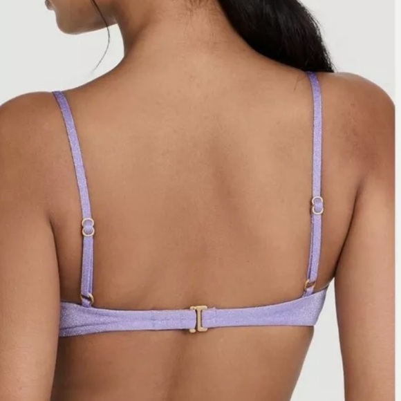L* Space Marley Amethyst Purple Silver Underwired Swim Bikini Top Size L - Picture 2 of 7